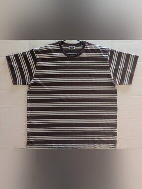 Kith Brown & Cream Striped Crew Neck T-Shirt- XXL (NWOT)